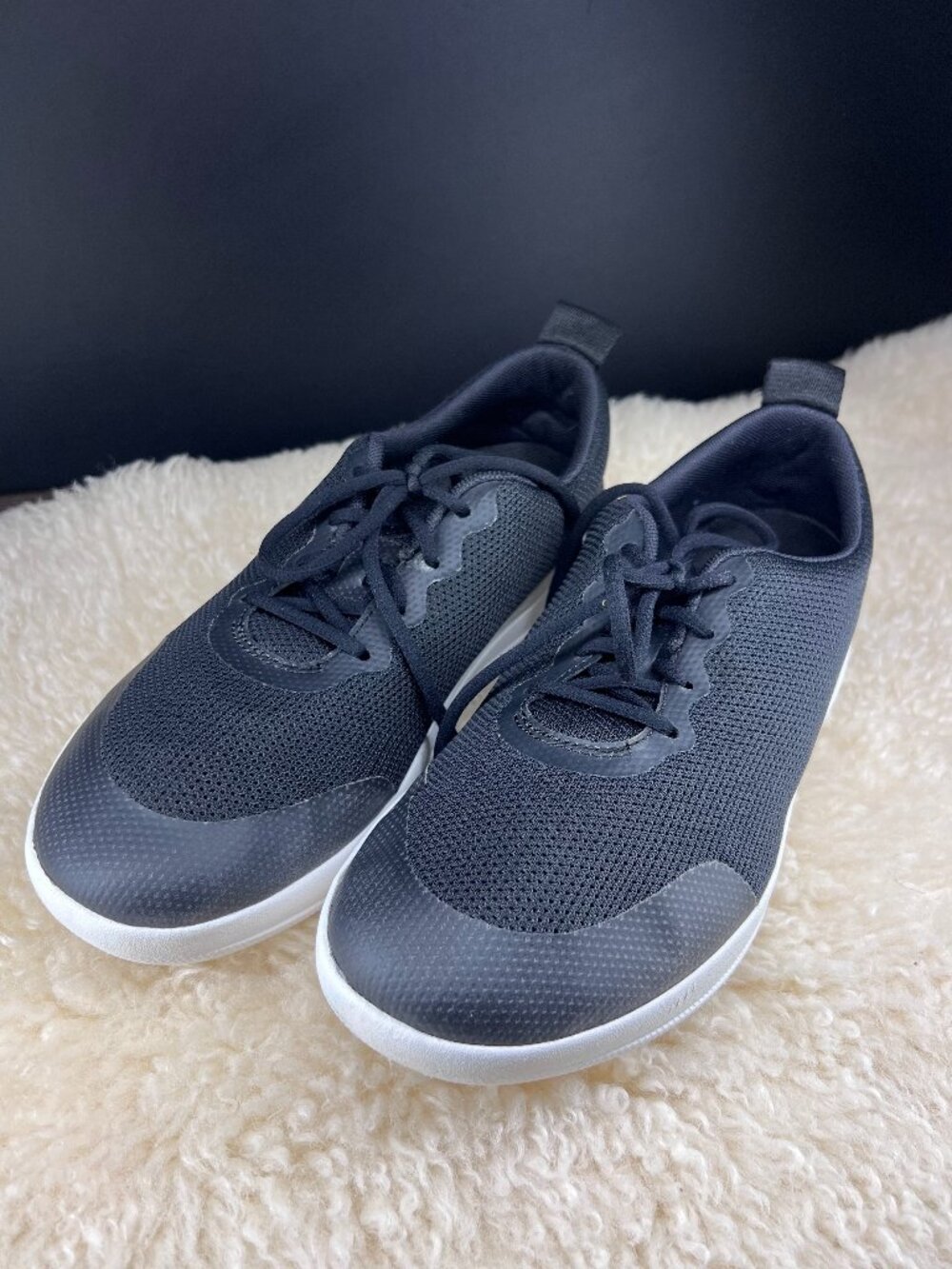 FitFlop Black Breathable Fabric Lace Up Sneaker Tennis Shoe 7.5